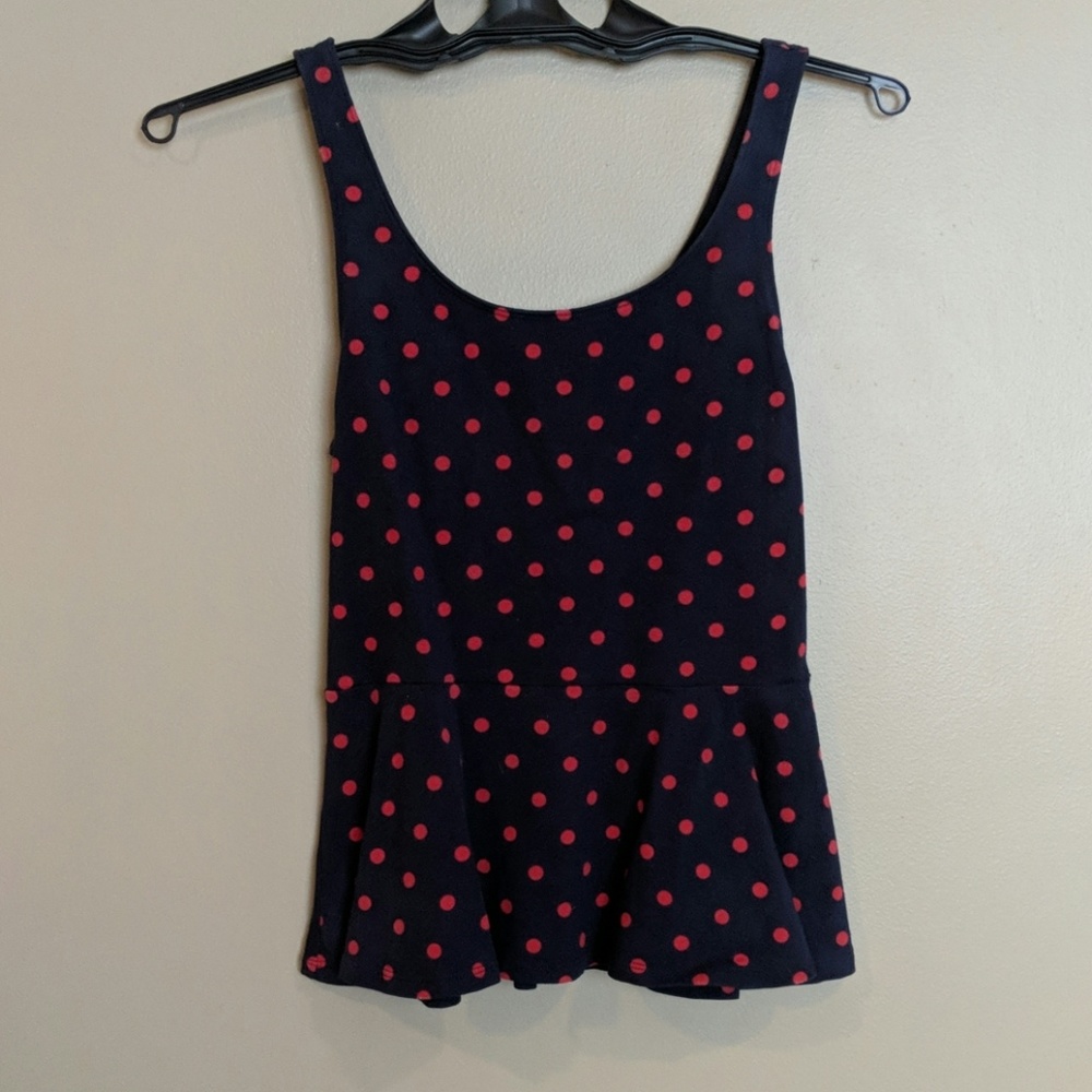 Express peplum tank top Navy and red size small
